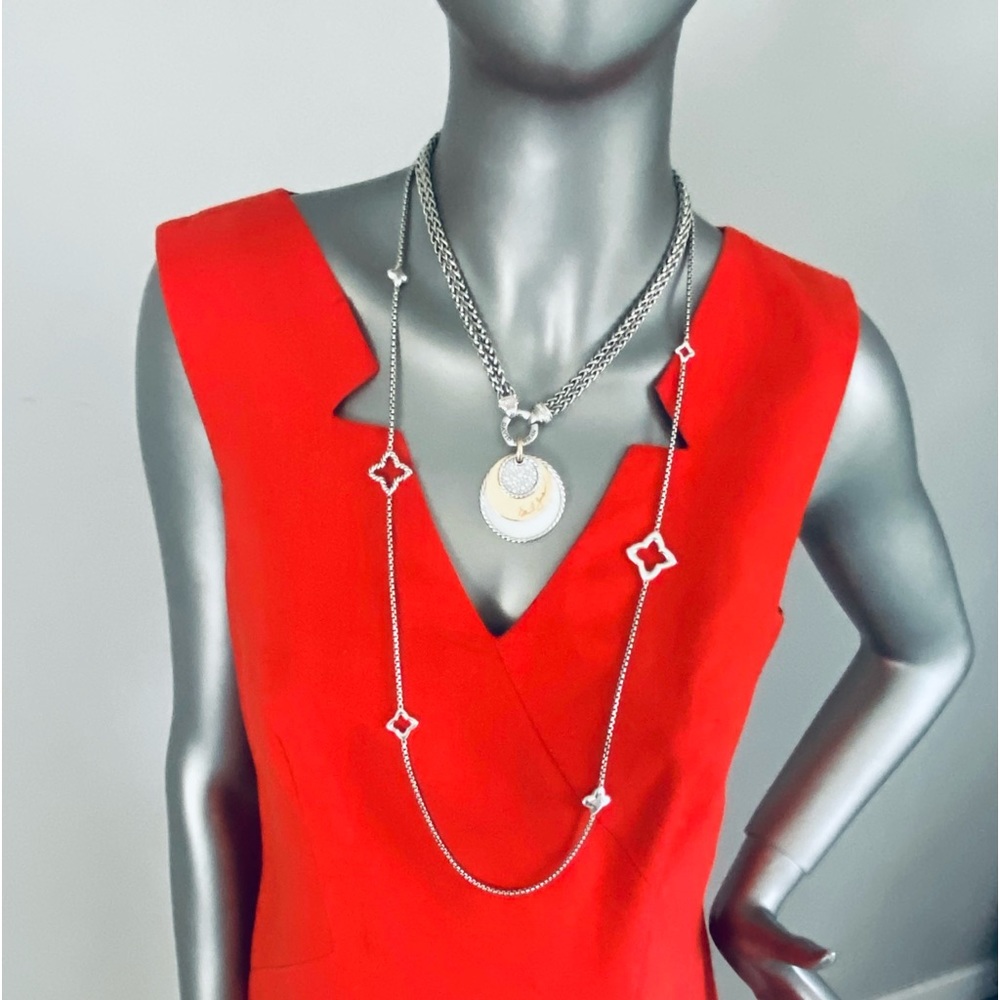 French Designer Caroll of Paris - Fully Lined Linen Dress in Red/Orange